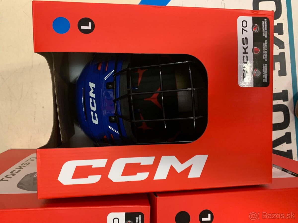 UPLNE NOVA PRILBA CCM TACKS 70 S MRIEZKOU AJ BEZ  - 9