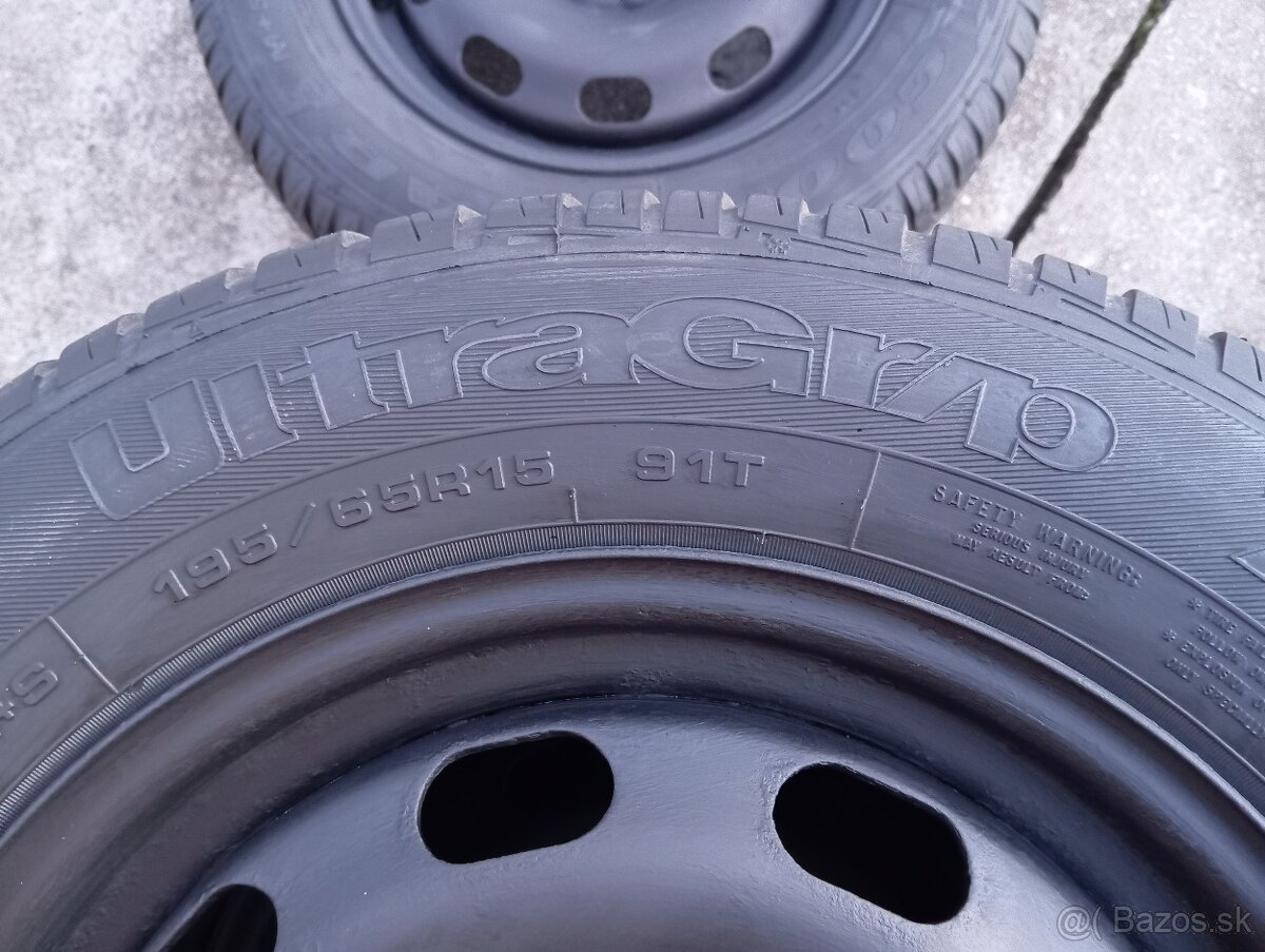 5x100 r15 plechové disky +pneumatiky - 9