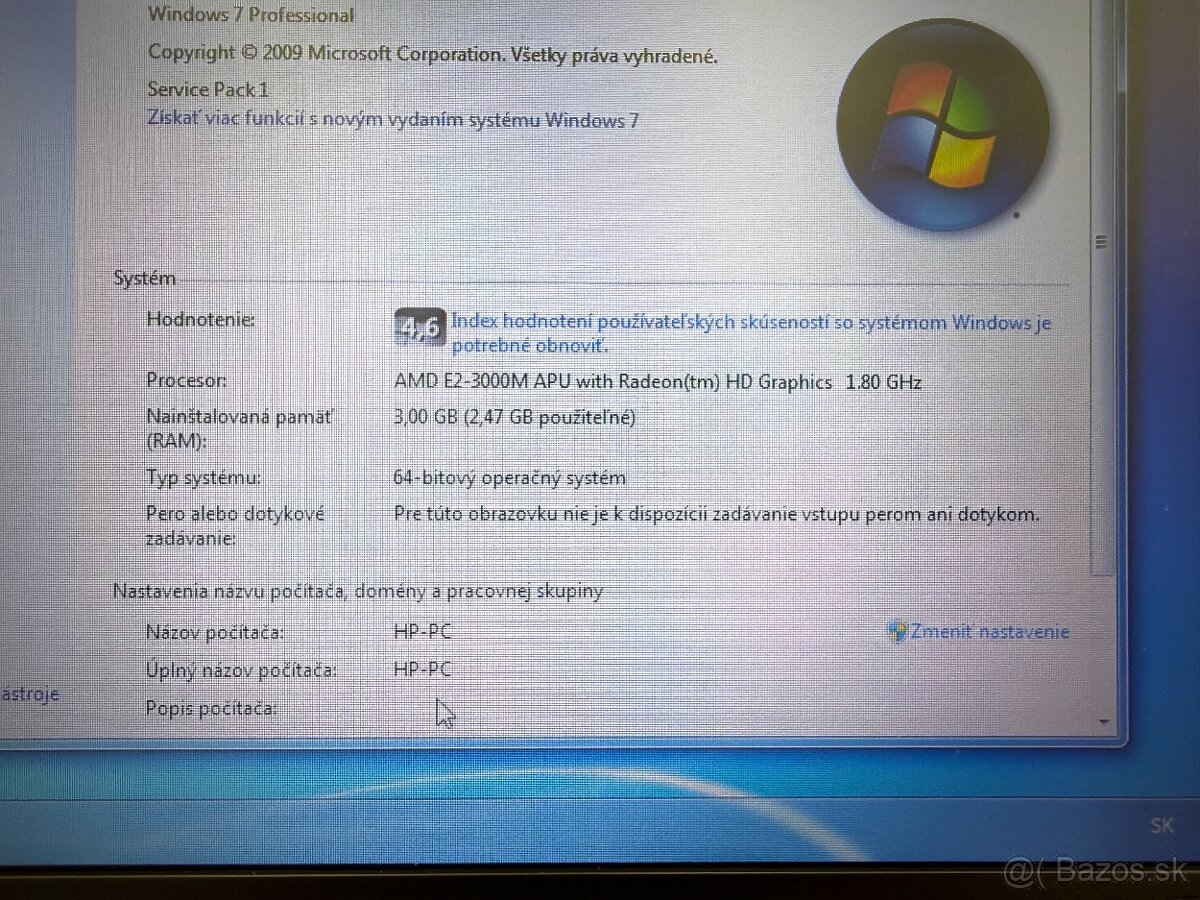 HP 4535s bez batérie, ako stolový PC, Win7, HDD 320GB - 9