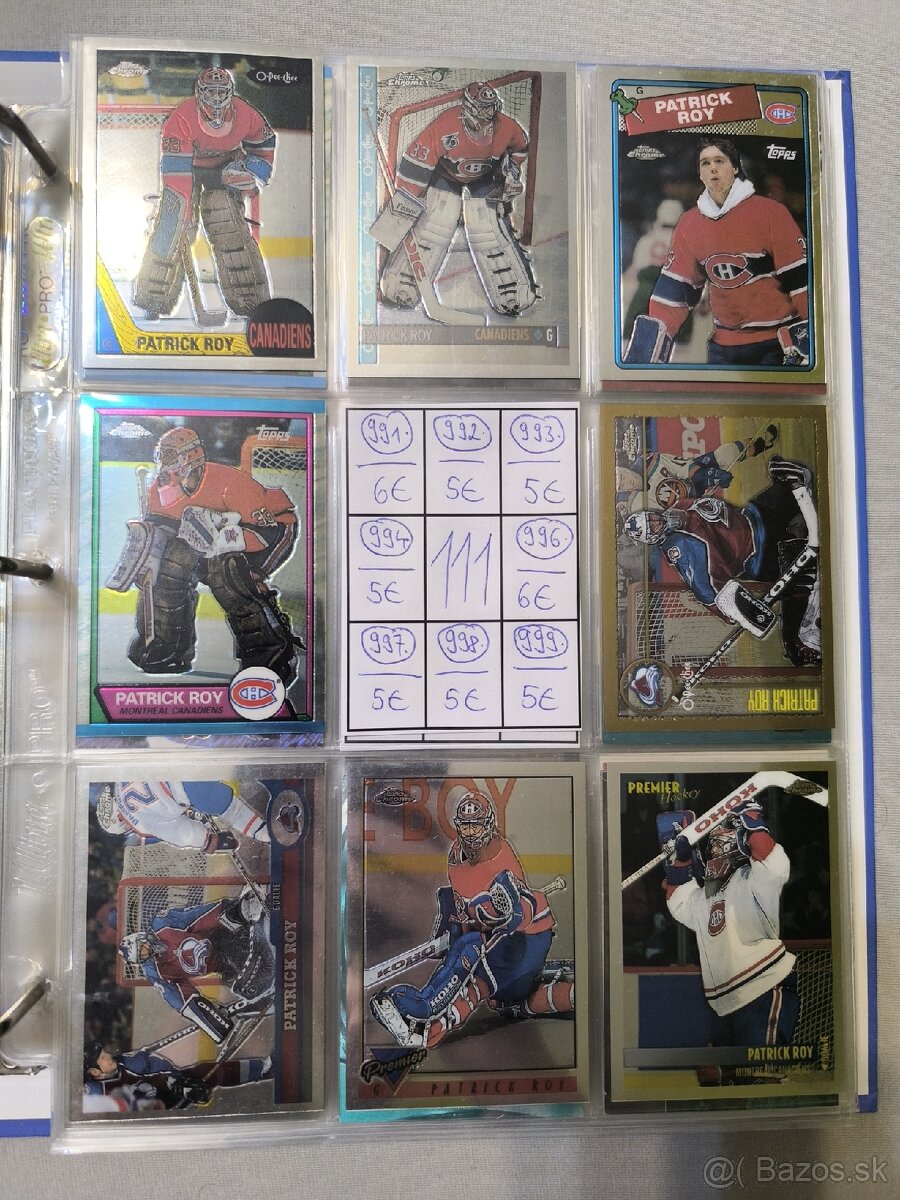 Hokejové kartičky - Patrick Roy 5 - 9
