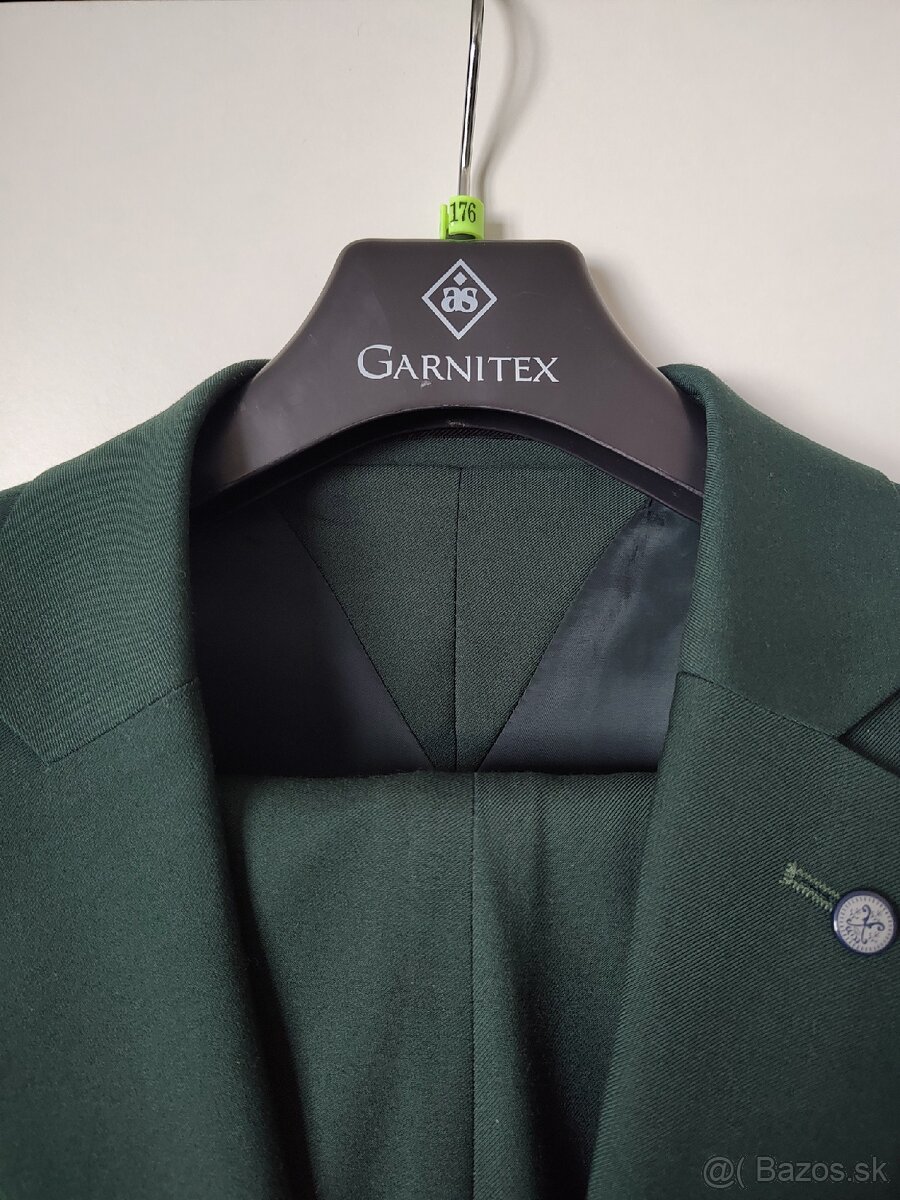 Pánsky tmavozelený oblek svadobný - 9