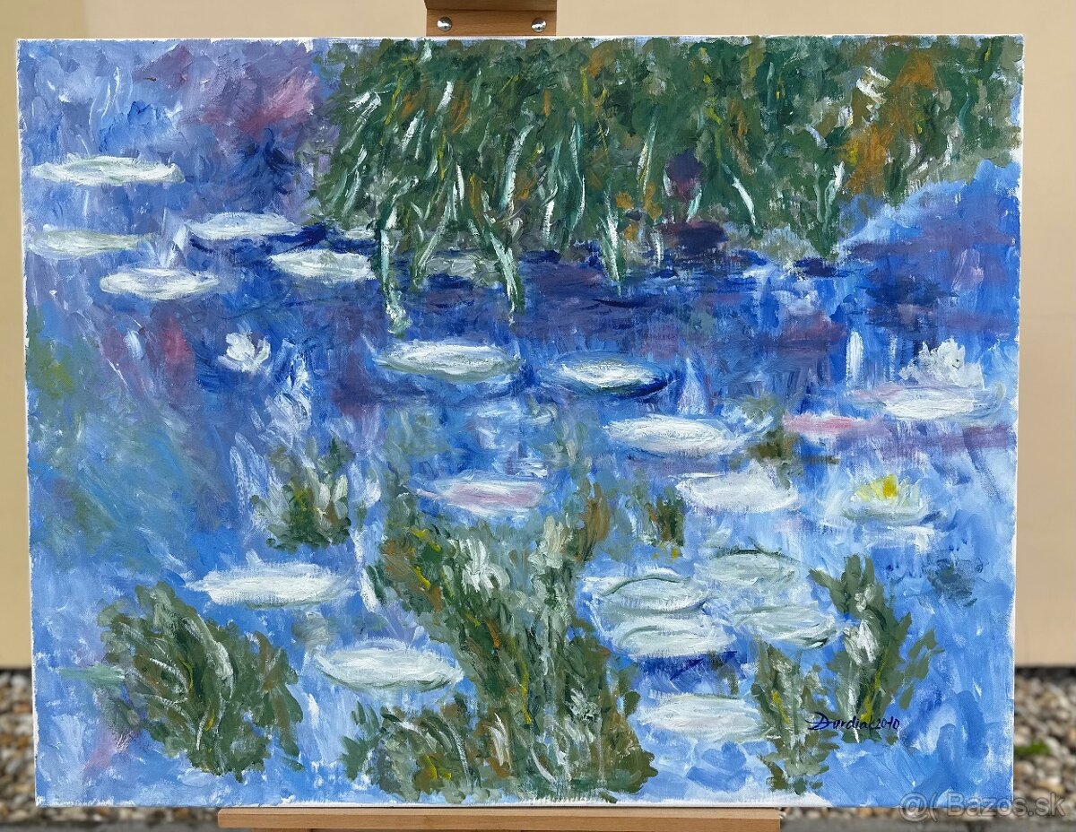 Lekná – olej na plátne, ručne maľovaný obraz 70 x 90 cm - 9