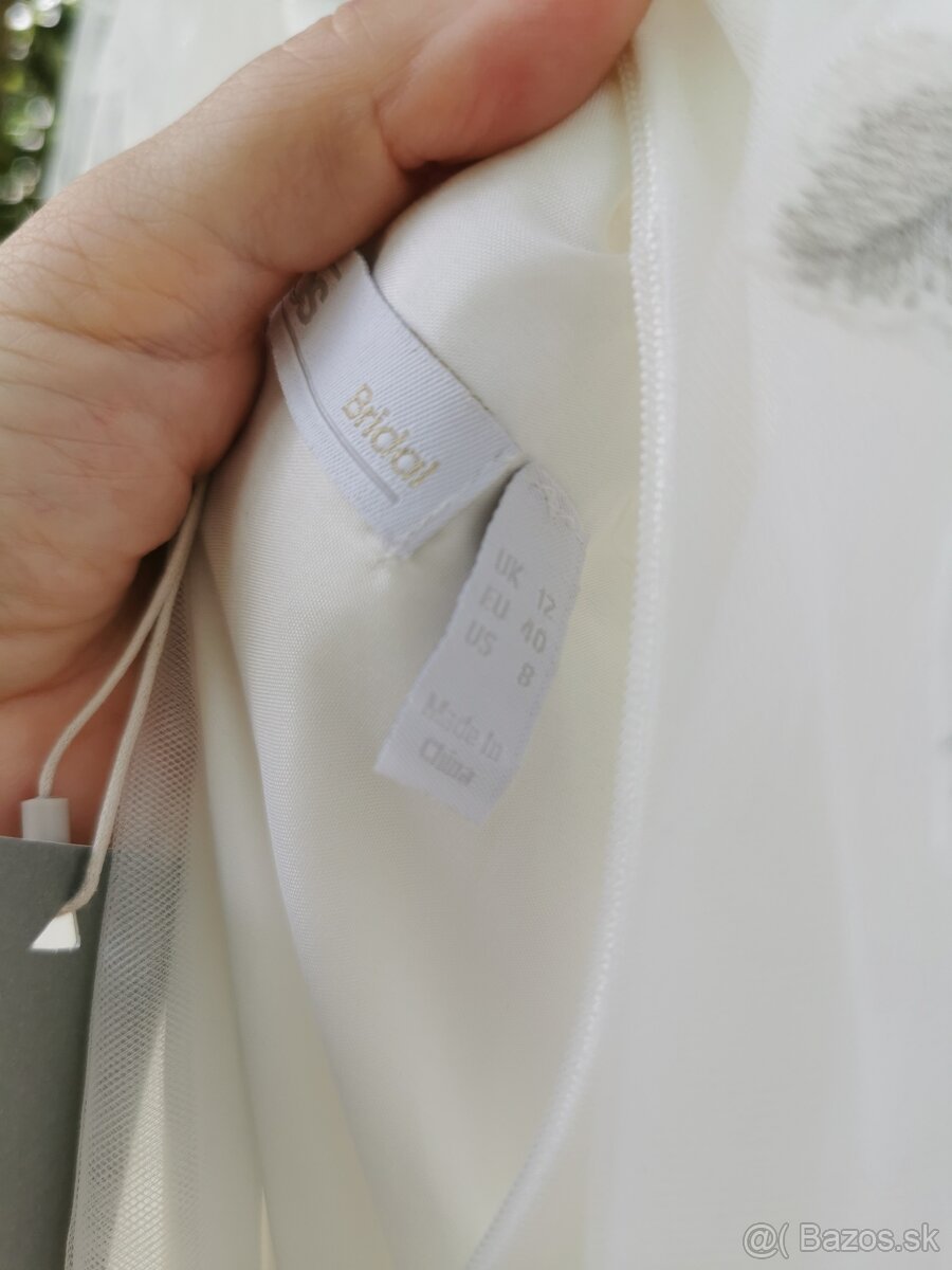 Svadobne saty - ASOS boho, nove - puff rukavy , M - 9