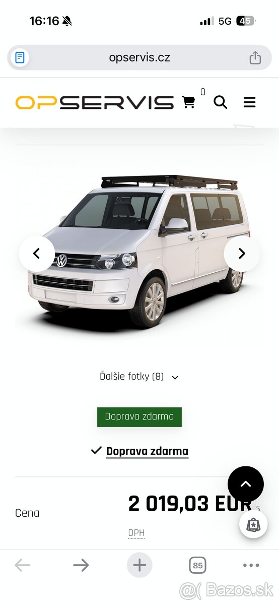 Strešný nosič FRONT RUNNER + Lightbar pre T5 Long - 9