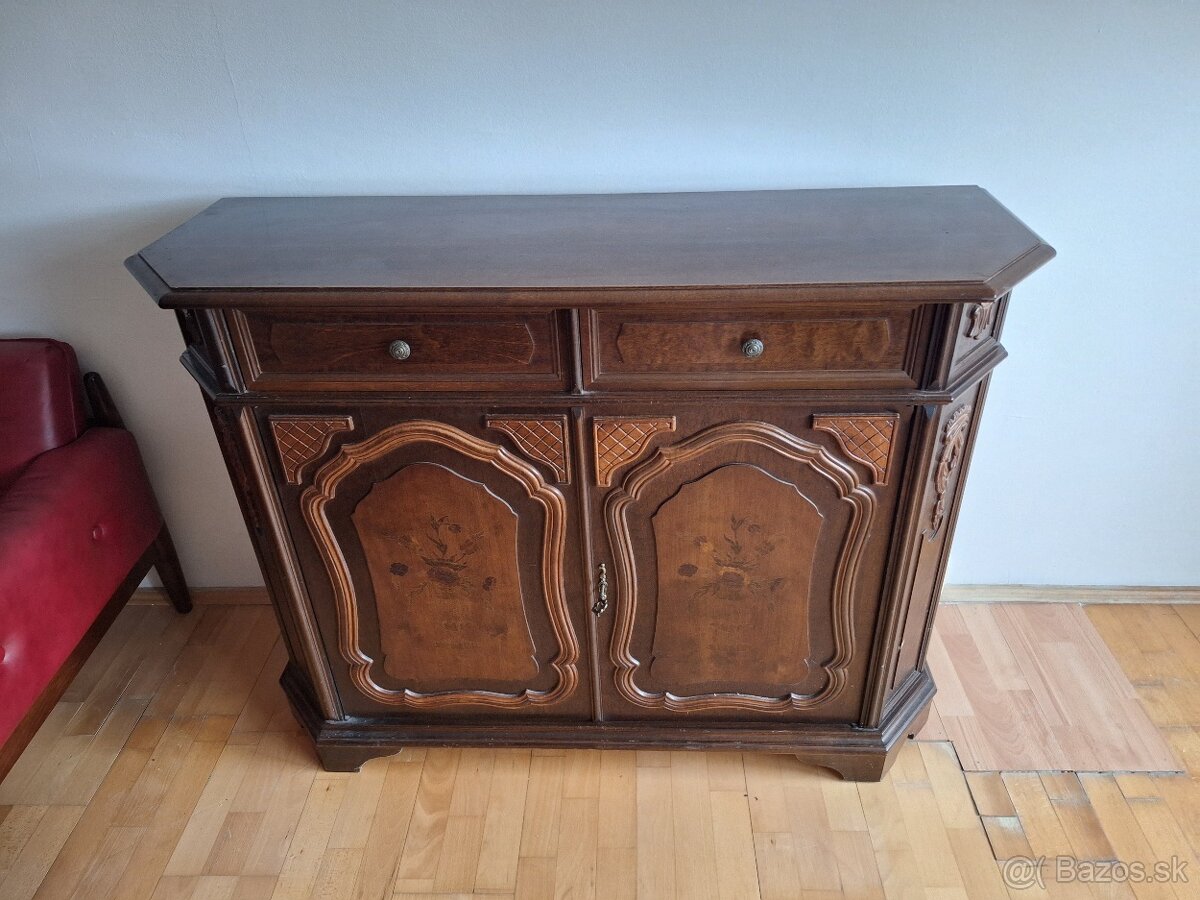 Komoda,stol jedalensky, konferecny velka komods retro set - 9