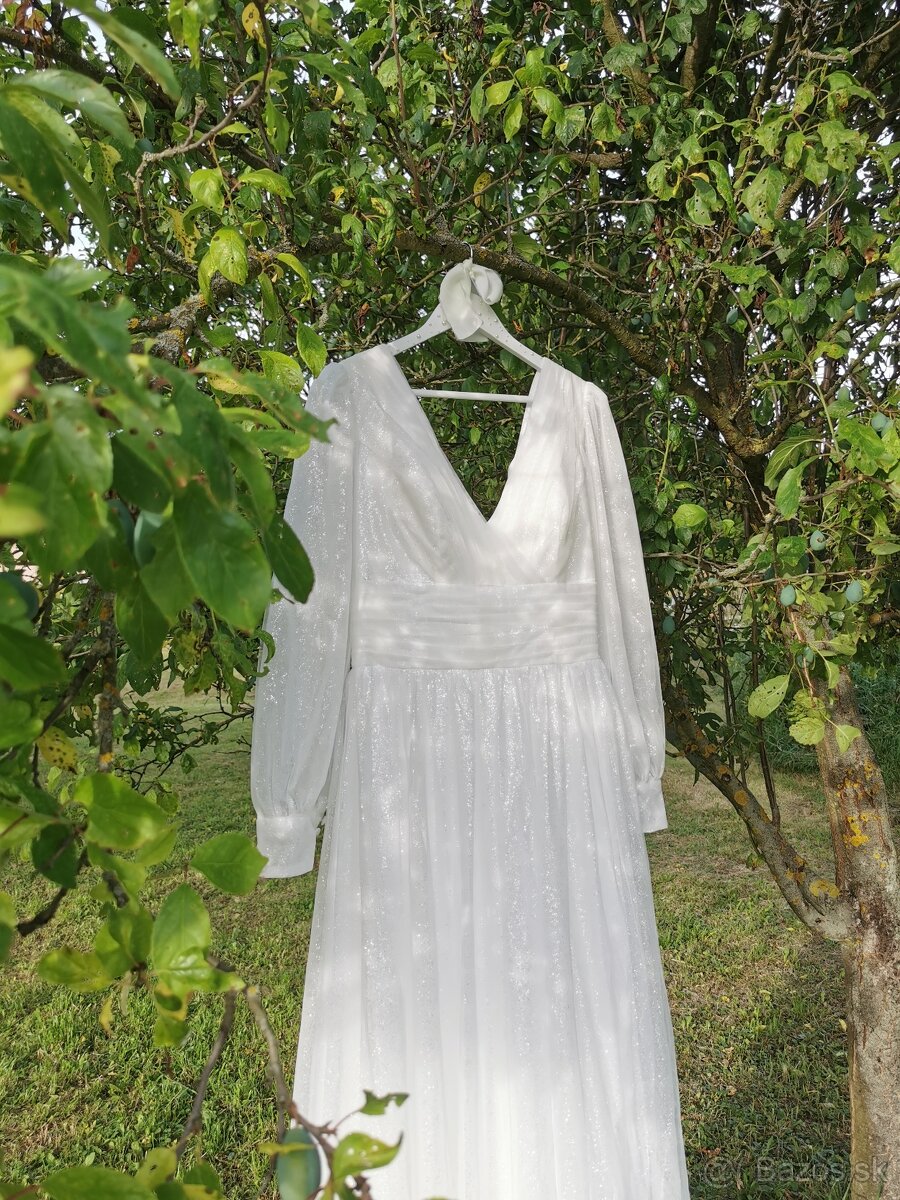 NOVÉ trblietave elegantne svadobne saty - 9