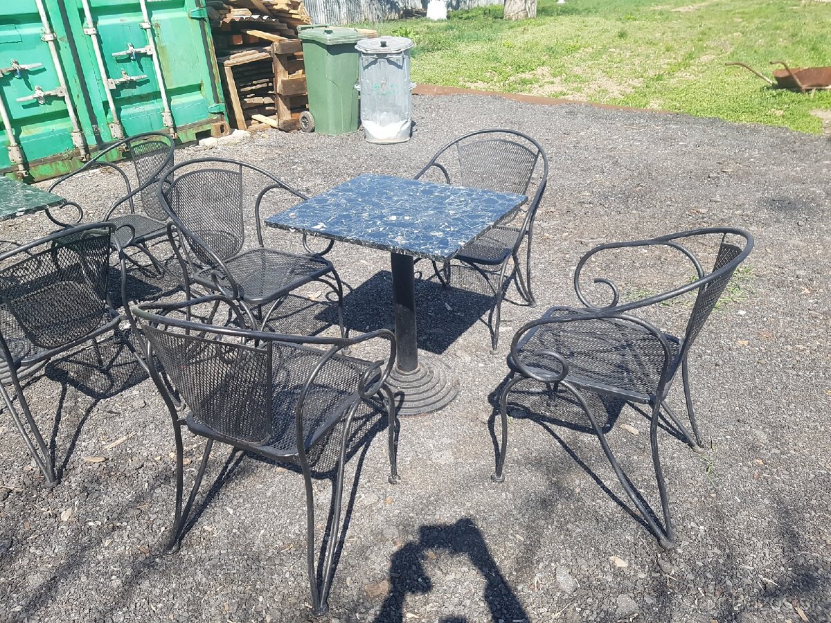 2x mramorový stôl a8 ks stoličku - 9