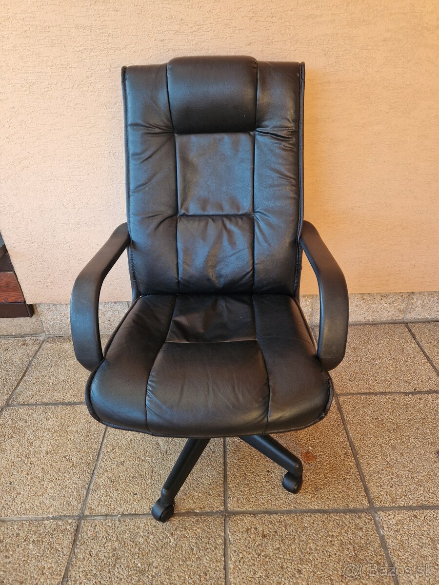 Kancelárska stolička kožená - 9