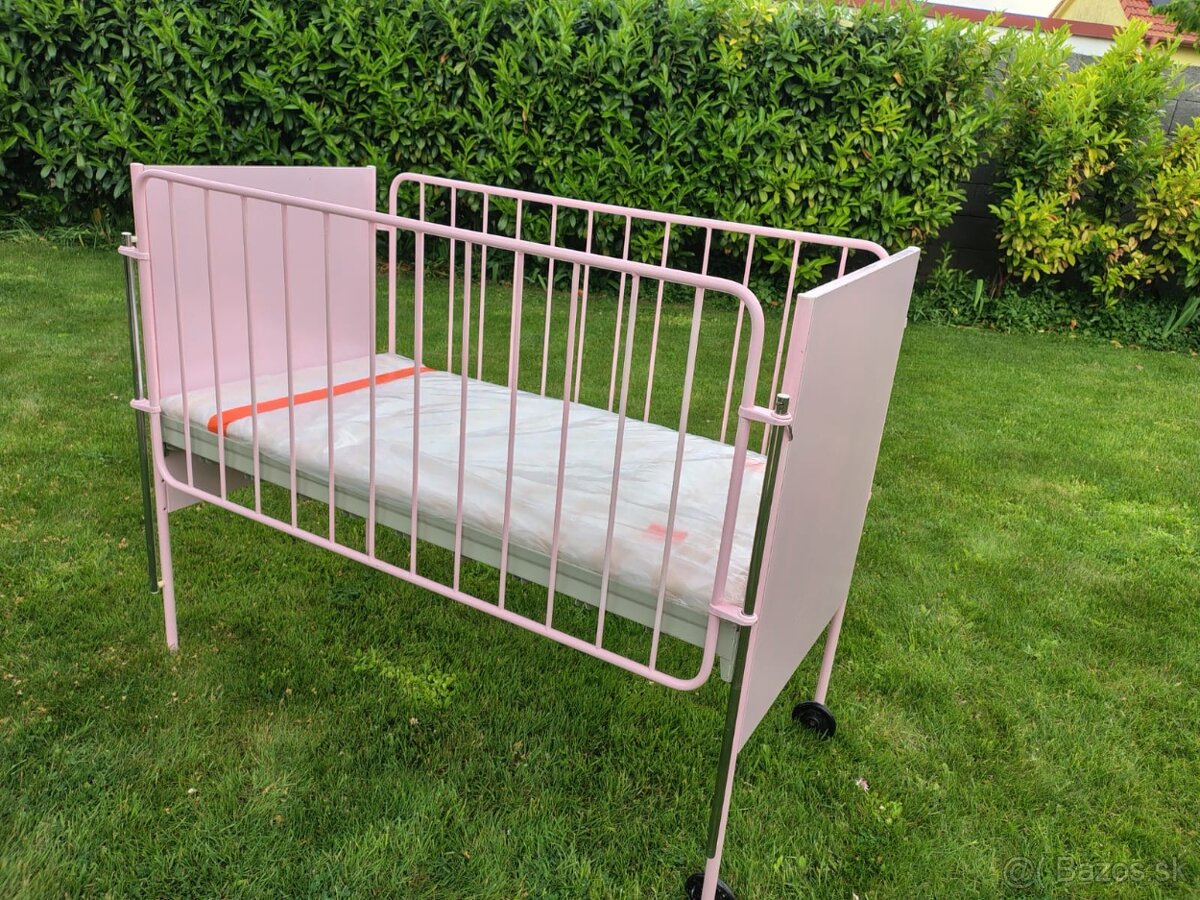 Retro detska postieľka ružová - 9