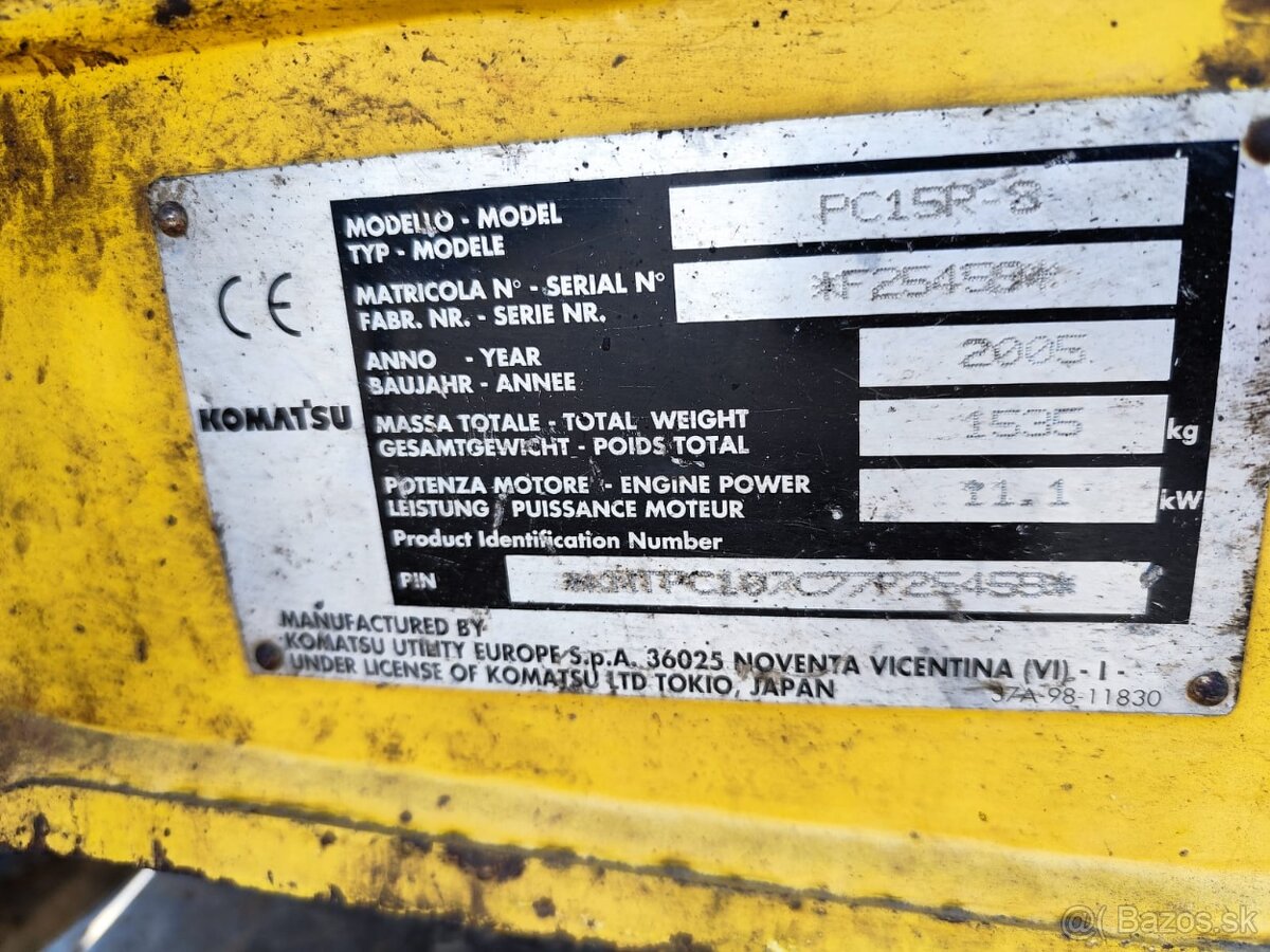 Minibager Komatsu PC15, váha 1550kg. - 9