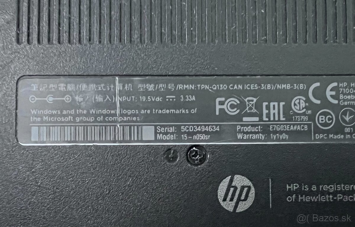 HP Pavilion / Celeron 1007U / 8GB RAM / 120GB SSD / 15.6" - 9