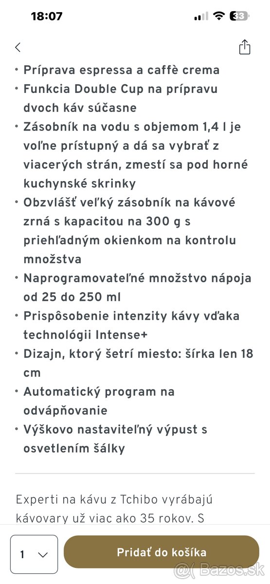 Plnoautomatický kávovar Tchibo - 9