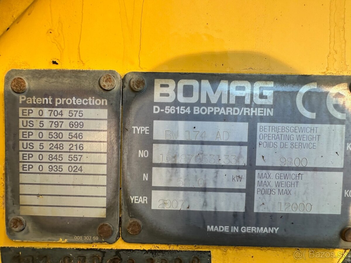 BOMAG BW 174 AD 2007 VIN 338 - 9