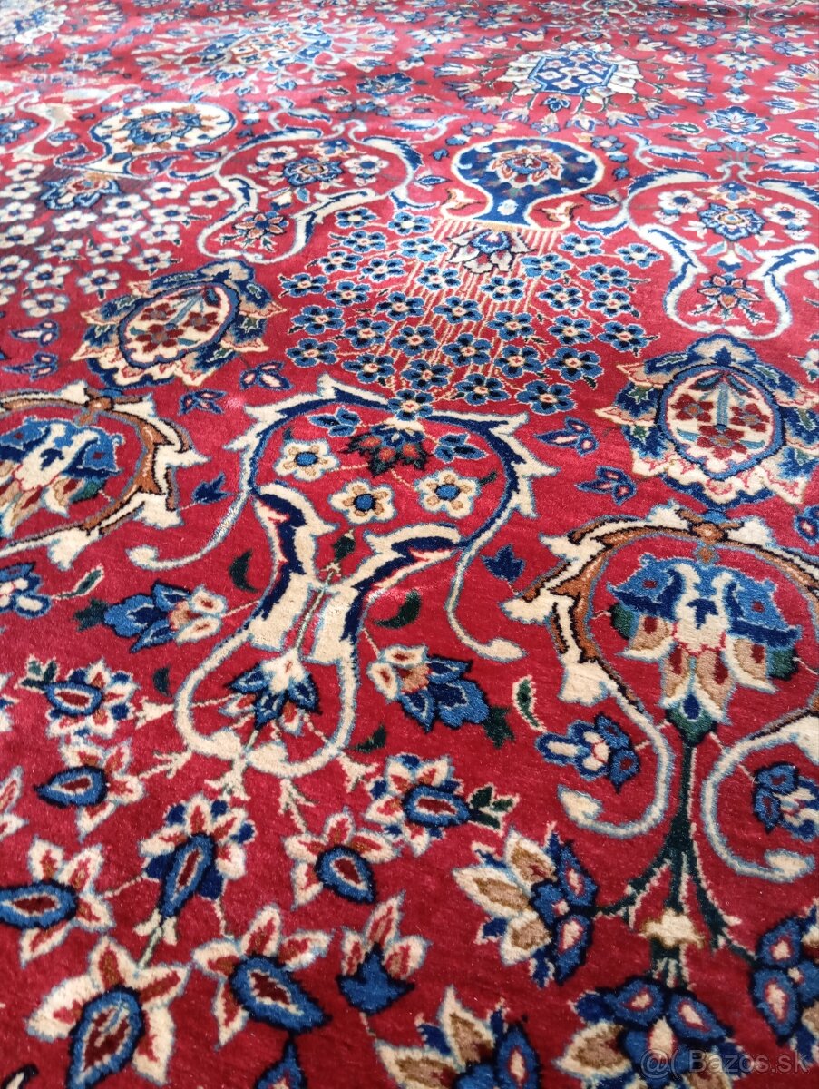 AKCIA🌟Majestátny ručne viazaný hodvábny Isfahan 4,1×3,1 m🌟 - 9