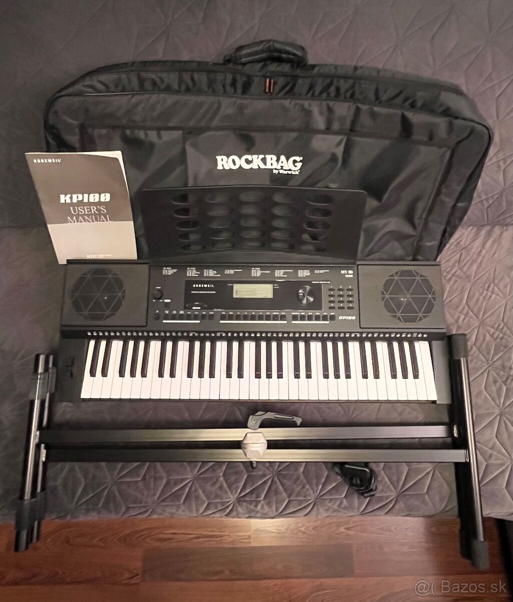Set - Kurzweil KP100 Keyboard, púzdro, stojan - 9