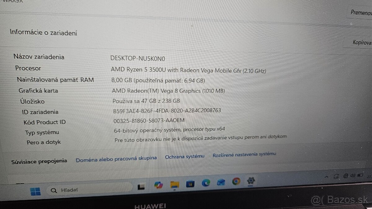 15 palcový Huawei Matebook - aj vymením - 9