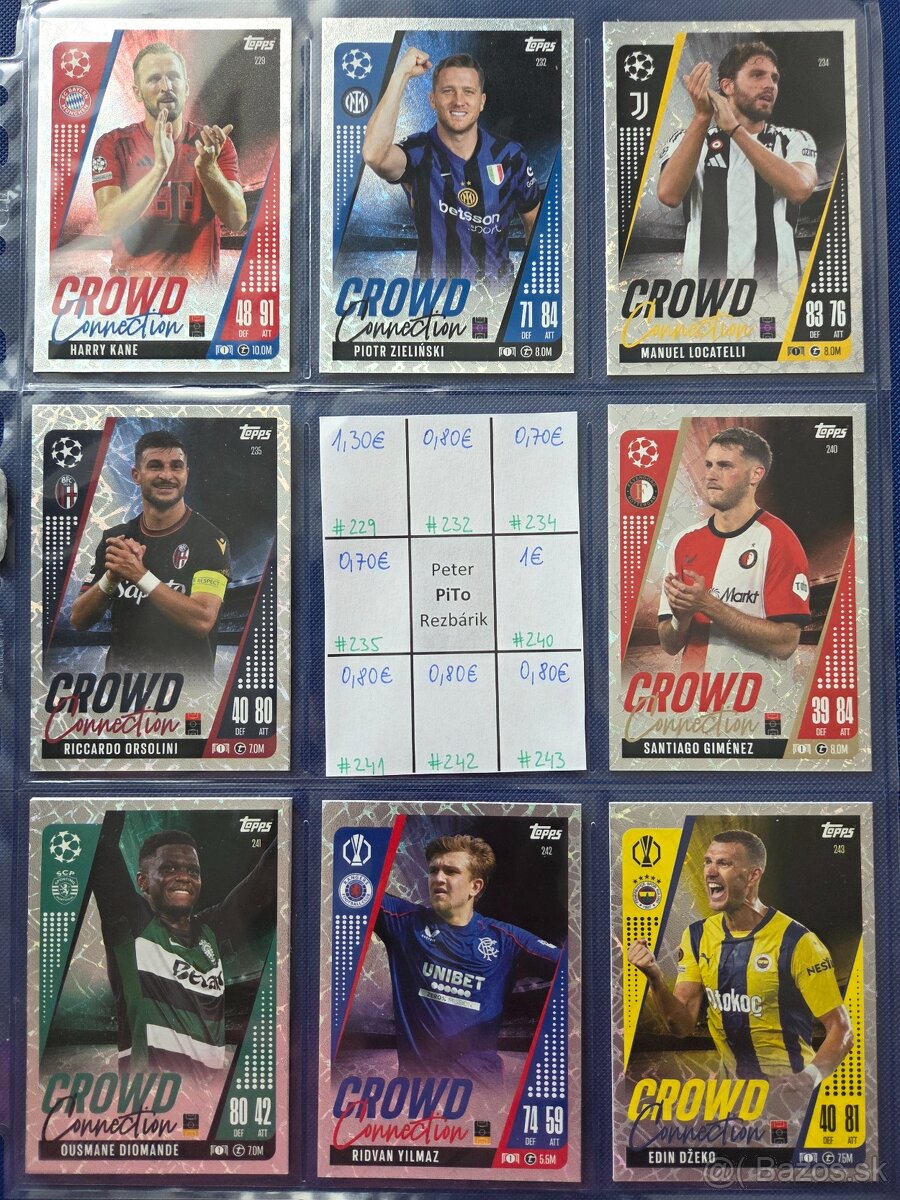 Fotbalove karticky TOPPS, Panini, cast 1/2 - 9