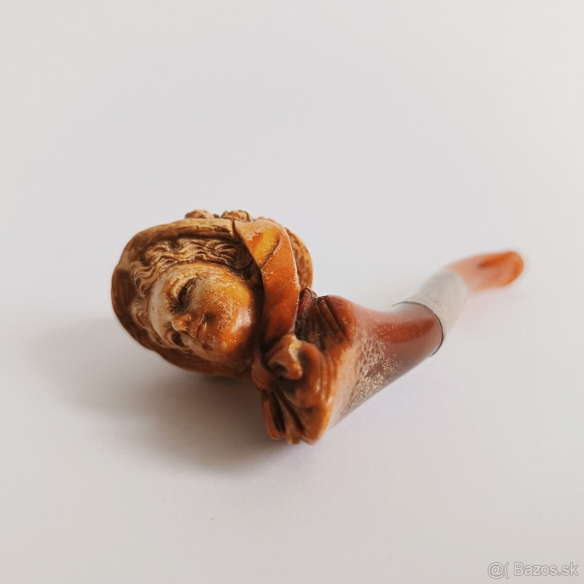 Starožitná ručne vyrezávana fajka z morskej peny - Žena v k - 9