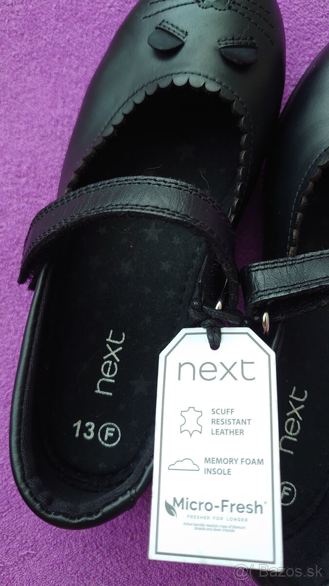 Next nové s visačkou nádherné kožené čierne topánky - 9