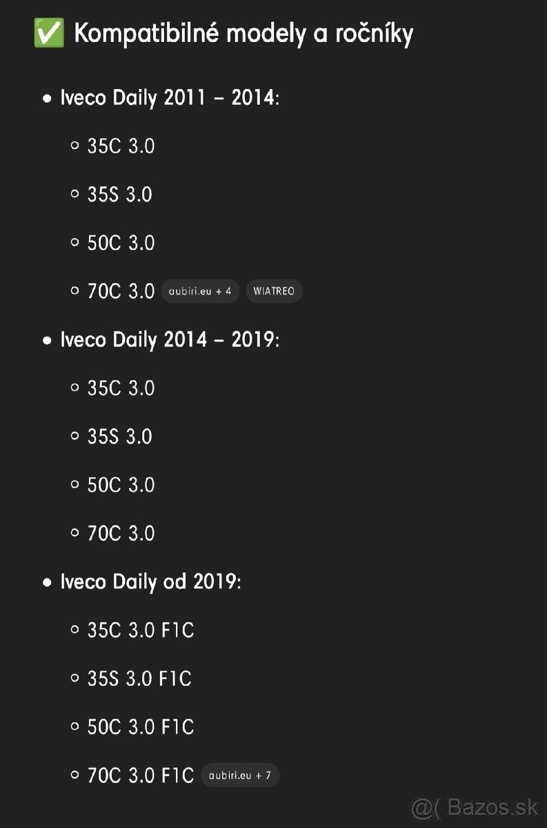 Turbo Iveco Daily 3.0l - 9