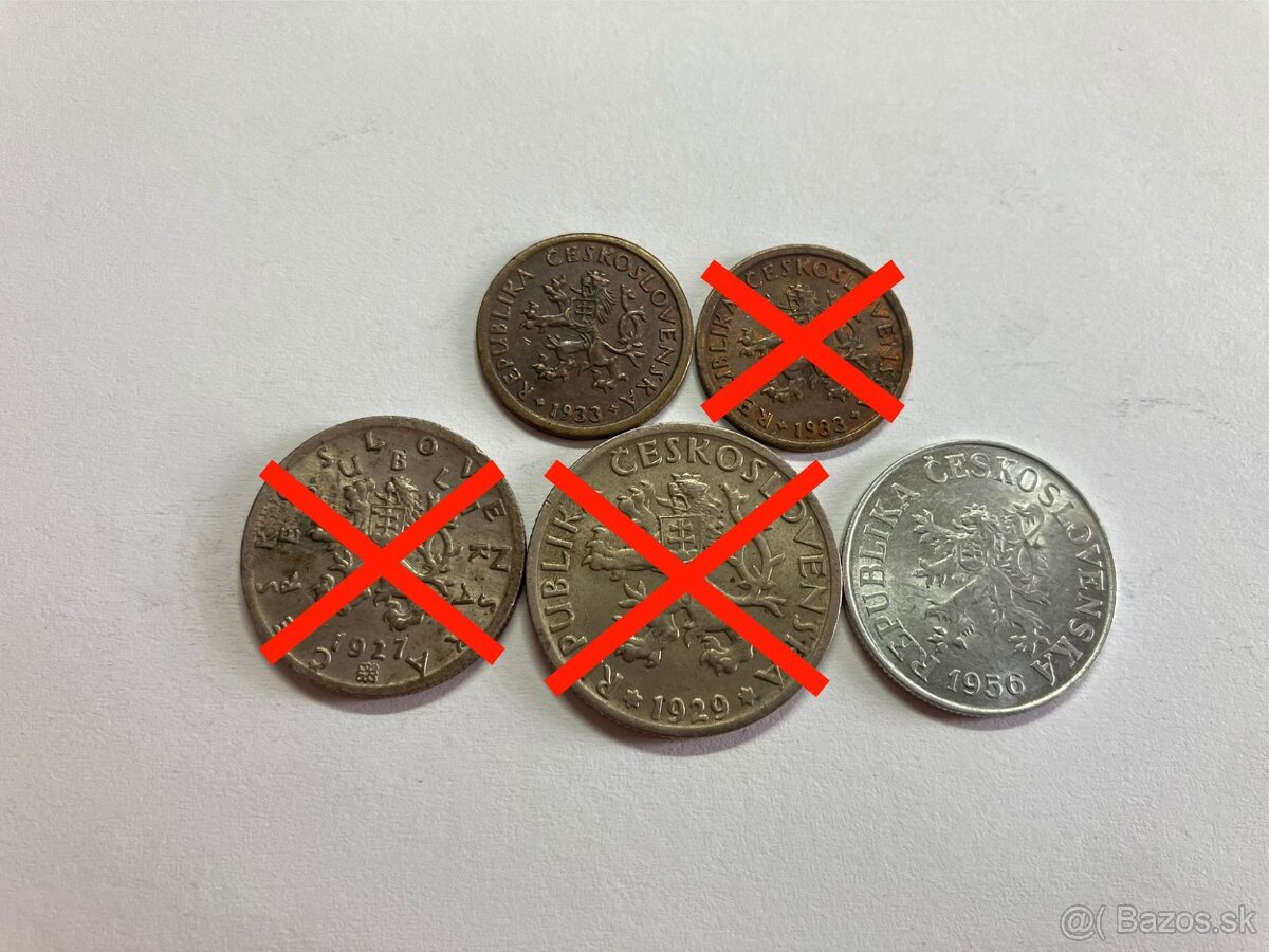Československo mince ČSR - vzácnejšie ročníky - 9