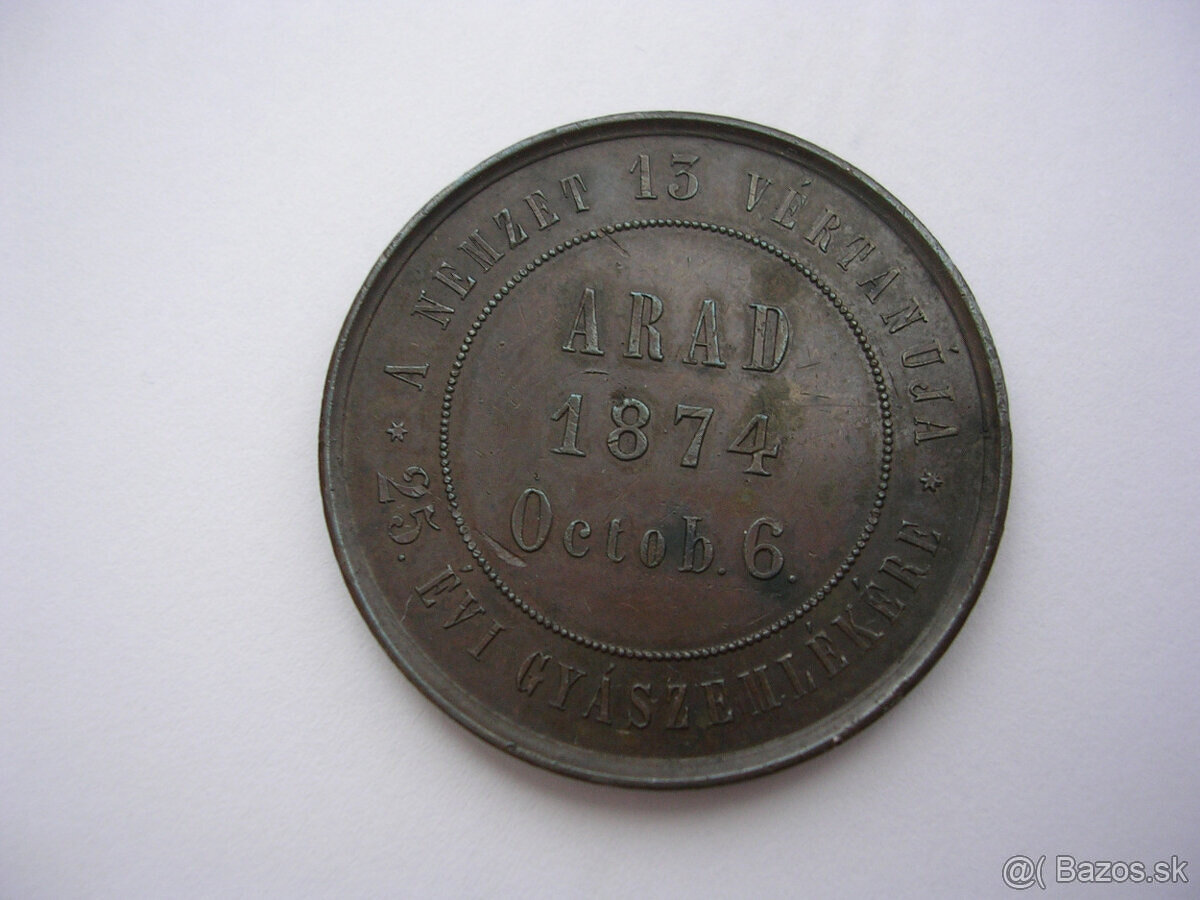 Strieborná a bronzová medaila 1874 ARAD - 9