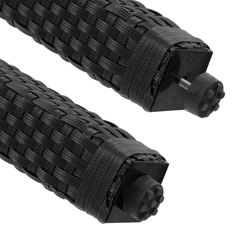 Záhradný ratanový stôl čierna 150 a 190 x 90 a 6 stoličiek - 9