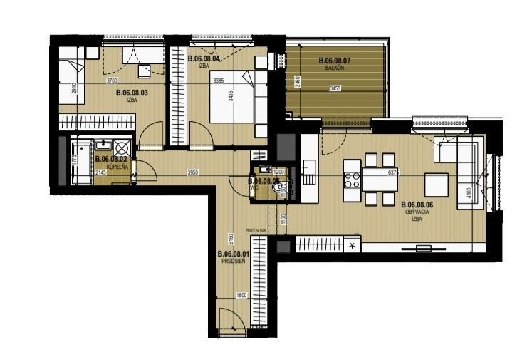 Einpark | nadštandardný plne zariadený 3i byt - 9
