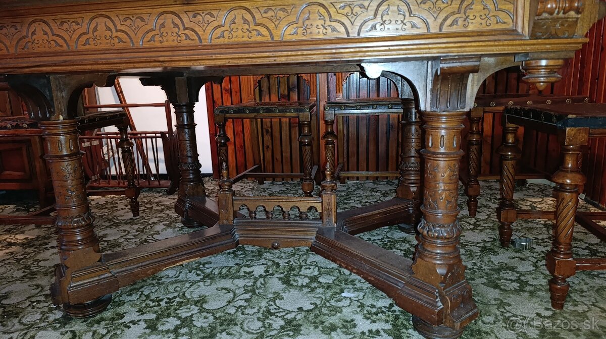 Predám starožitný jedálenský stôl - 9