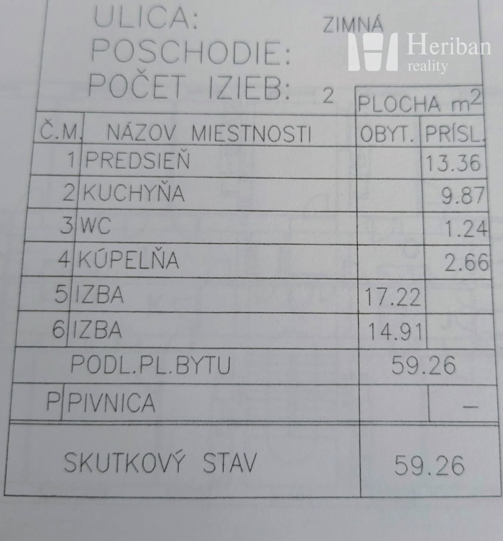 2-izb.tehl.byt, 59m2, Zimná ul,blízko centra, KE-Staré Mesto - 9