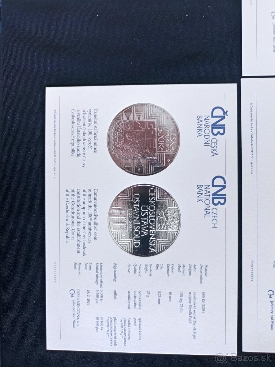 Strieborné mince 500 Korún Československo PROOF - 9