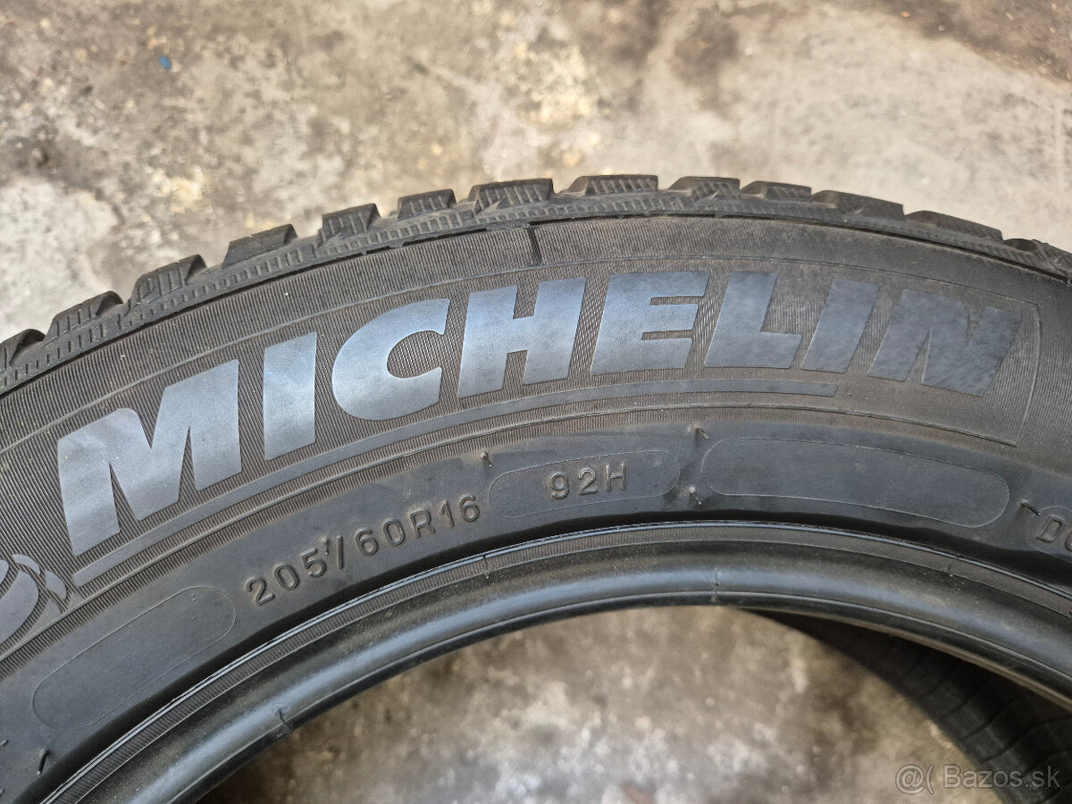205/60 r16 zimné 4 ks MICHELIN dezén 8,2 - 4,7 mm - 9