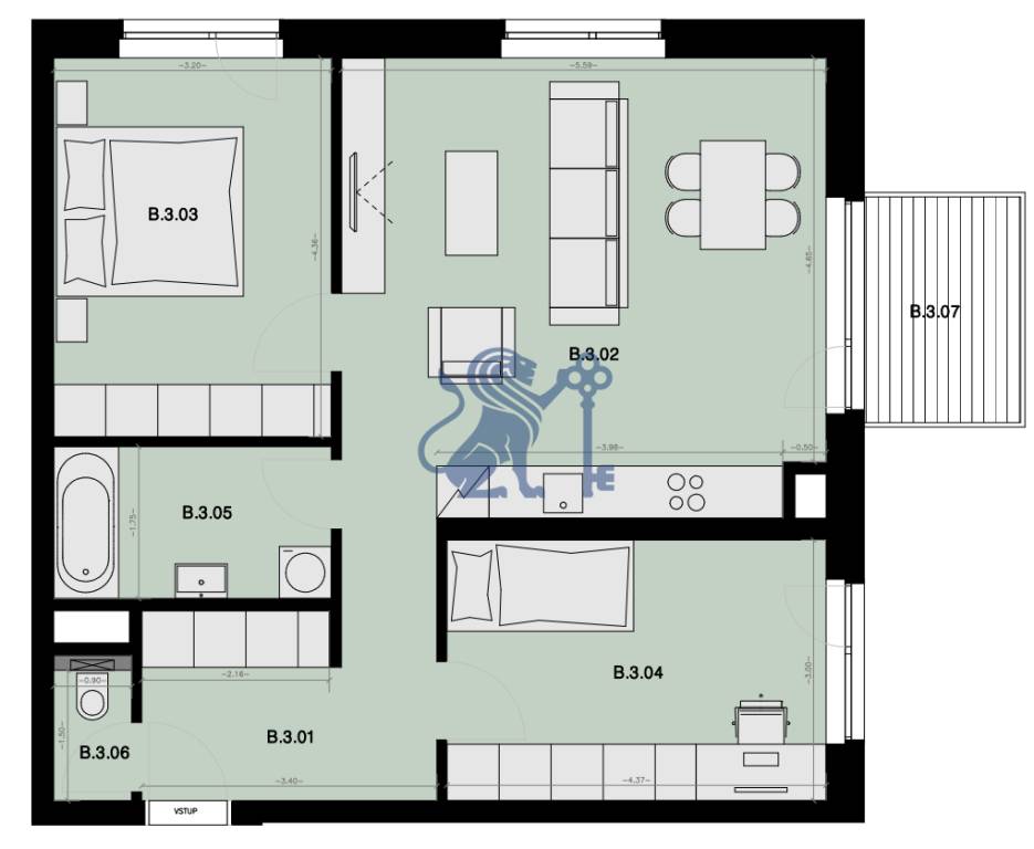 Na predaj 3-izbový byt s balkónom - B3 - 9