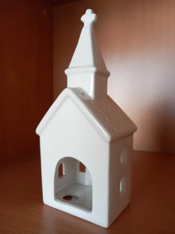 Keramický kostol na čajovú sviečku 22,5x9,5x8 cm - 9