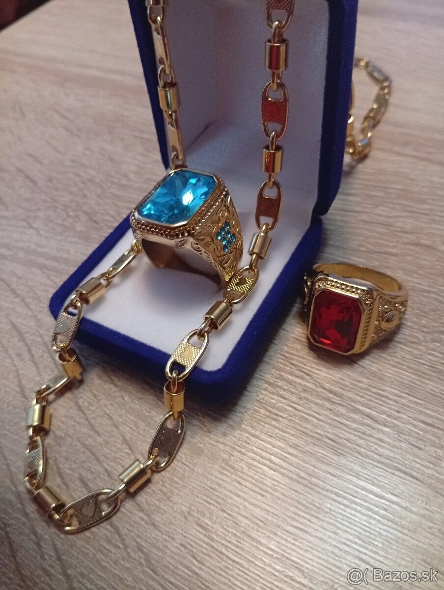 Nádherný mohutný pozlátený set pánsky.. - 9