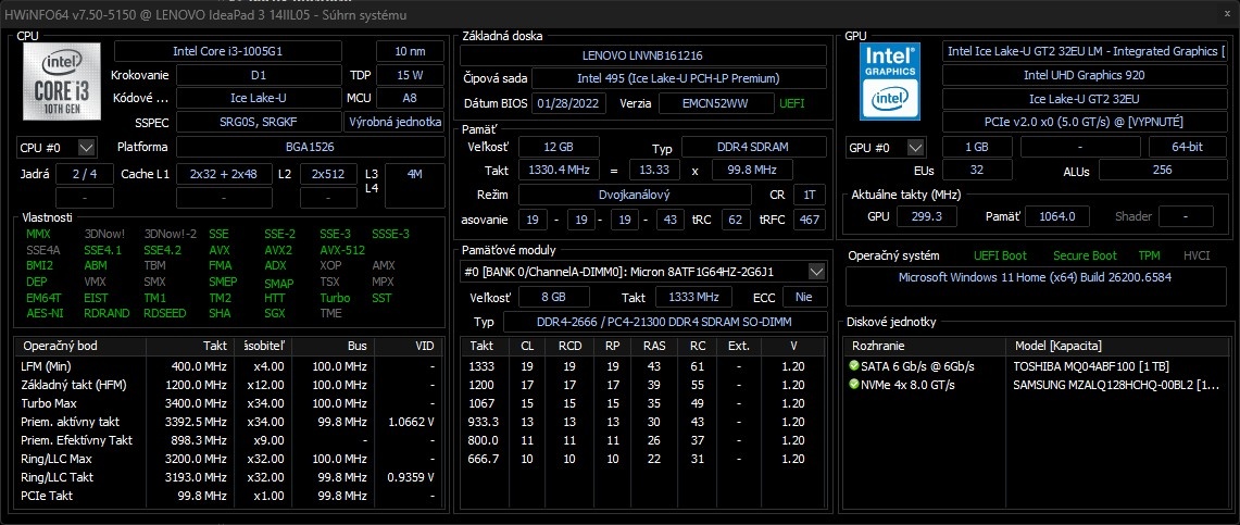 Lenovo Ideapad 3 /Core i3-1005G1/12GB RAM/FHD/SSD+HDD - 9
