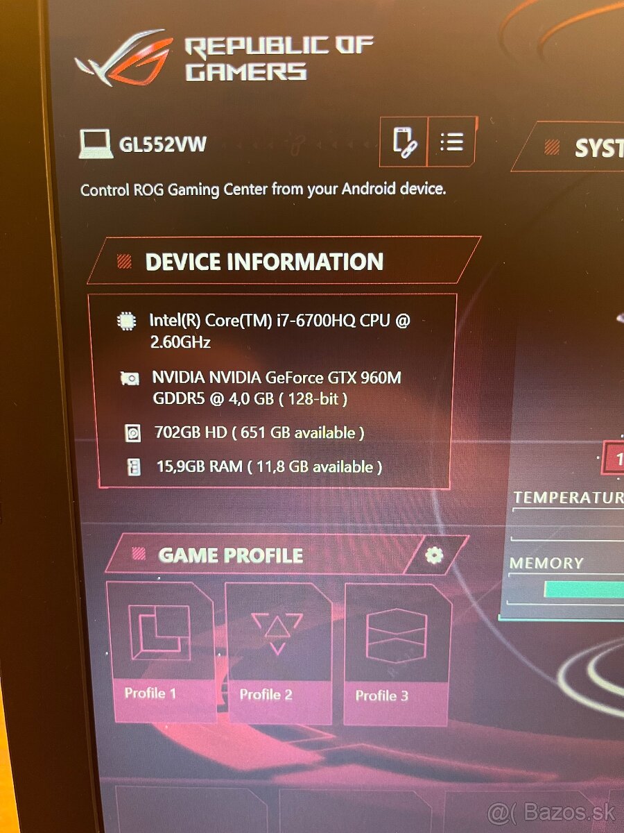ASUS ROG G552VW, i7 6700HQ, 16Gb Ram, Gtx 960M, 256Gb SSD - 9