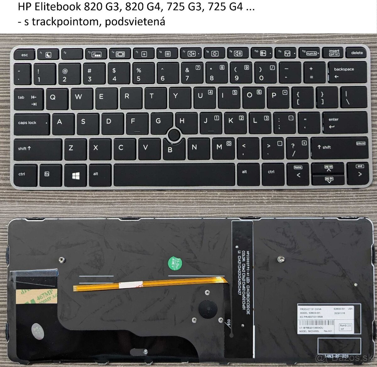 Klavesnice HP 840 G5//HP 250 G7 15DA// 15-p 15-f// HP 820 - 9