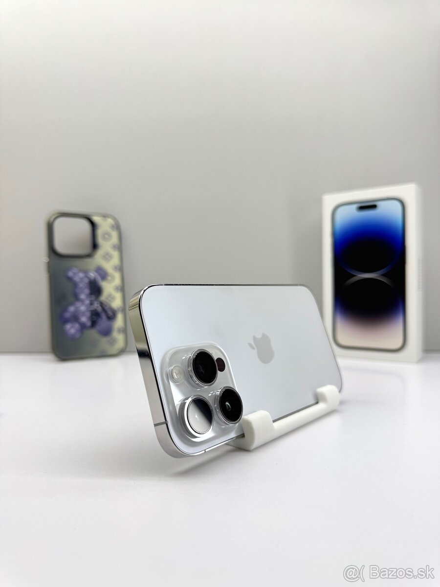 iPhone 14 PRO 128GB SILVER TOP STAV ORIGINÁL+PRÍSLUŠENSTVO - 9