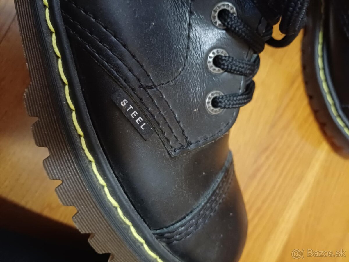 Kožené dámske topanky Steel 39 bez oceľovej špičky / punkové - 9