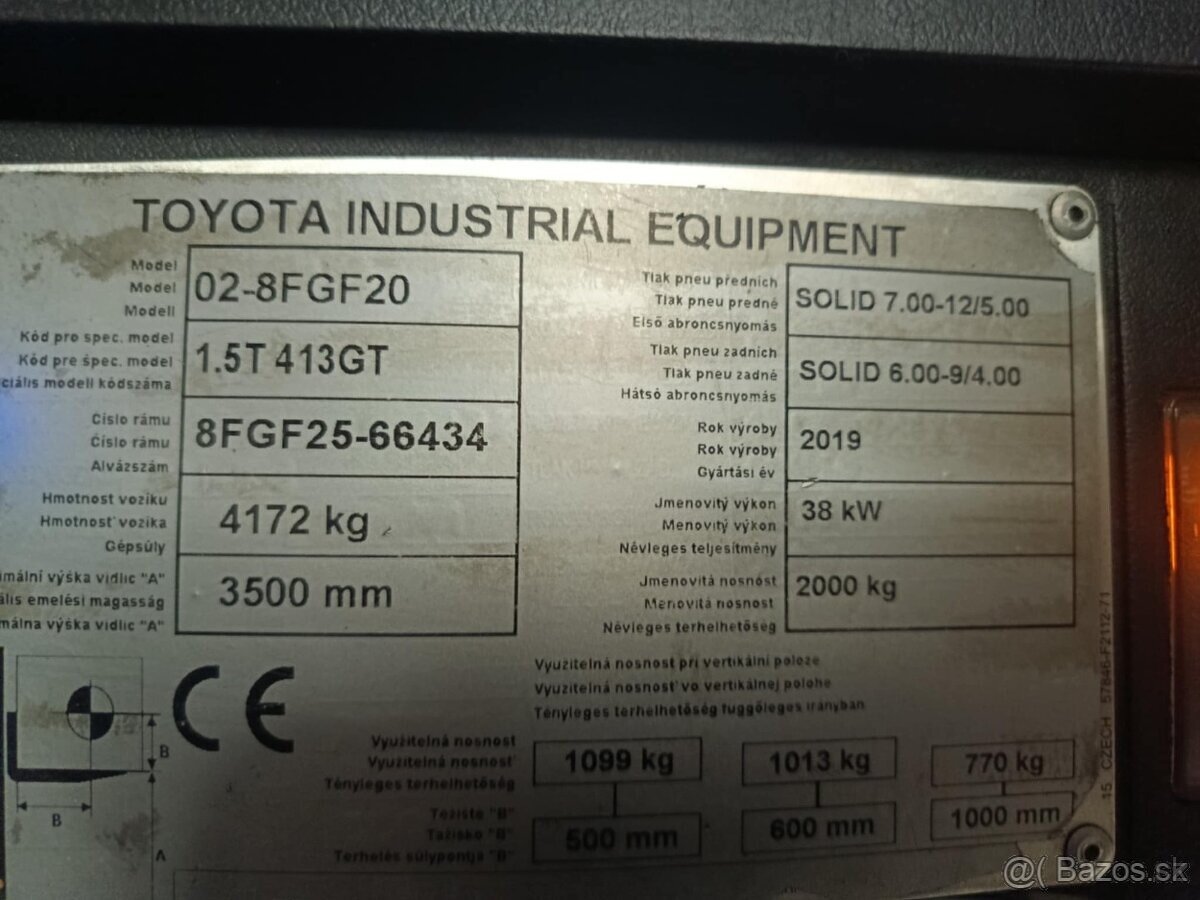 Čelni vysokozdvižný vozík Toyota 02-8FGF20 - 9