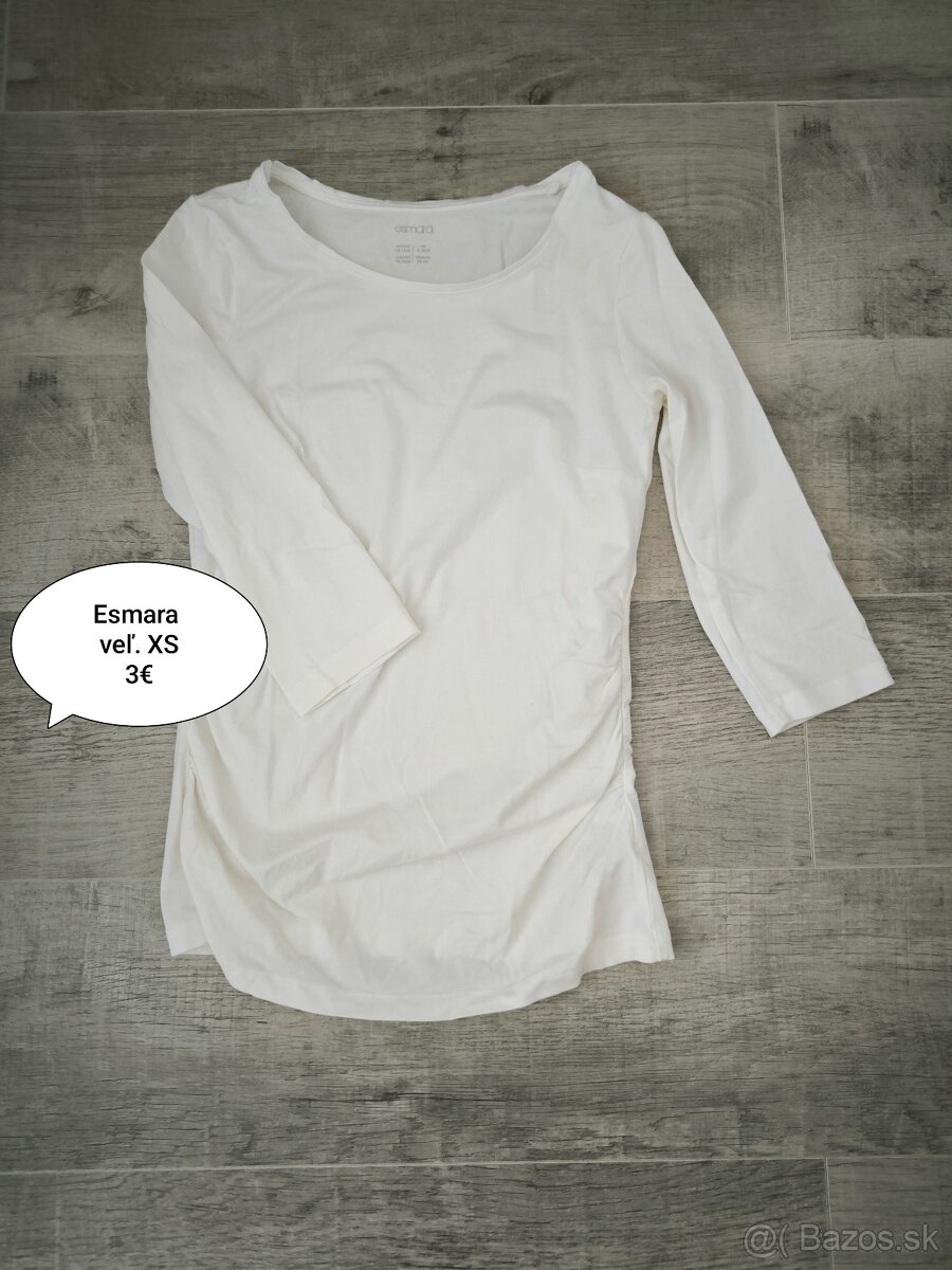 Tehotenské oblečenie XS/S legíny,rifle,tričká. Myprotein,H&M - 9