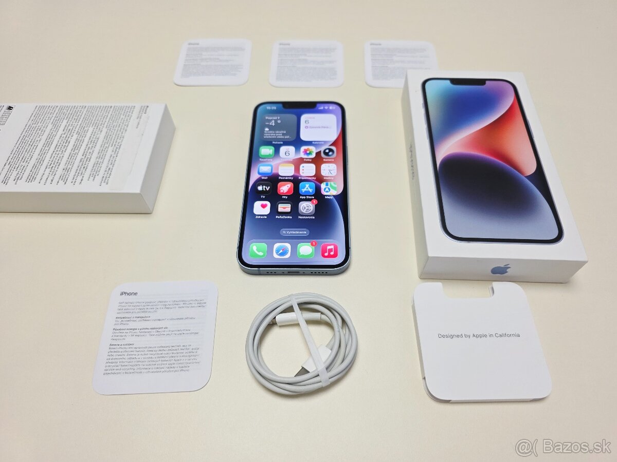 Apple iPhone 14 128gb BLUE,BATERKA 100% - 9