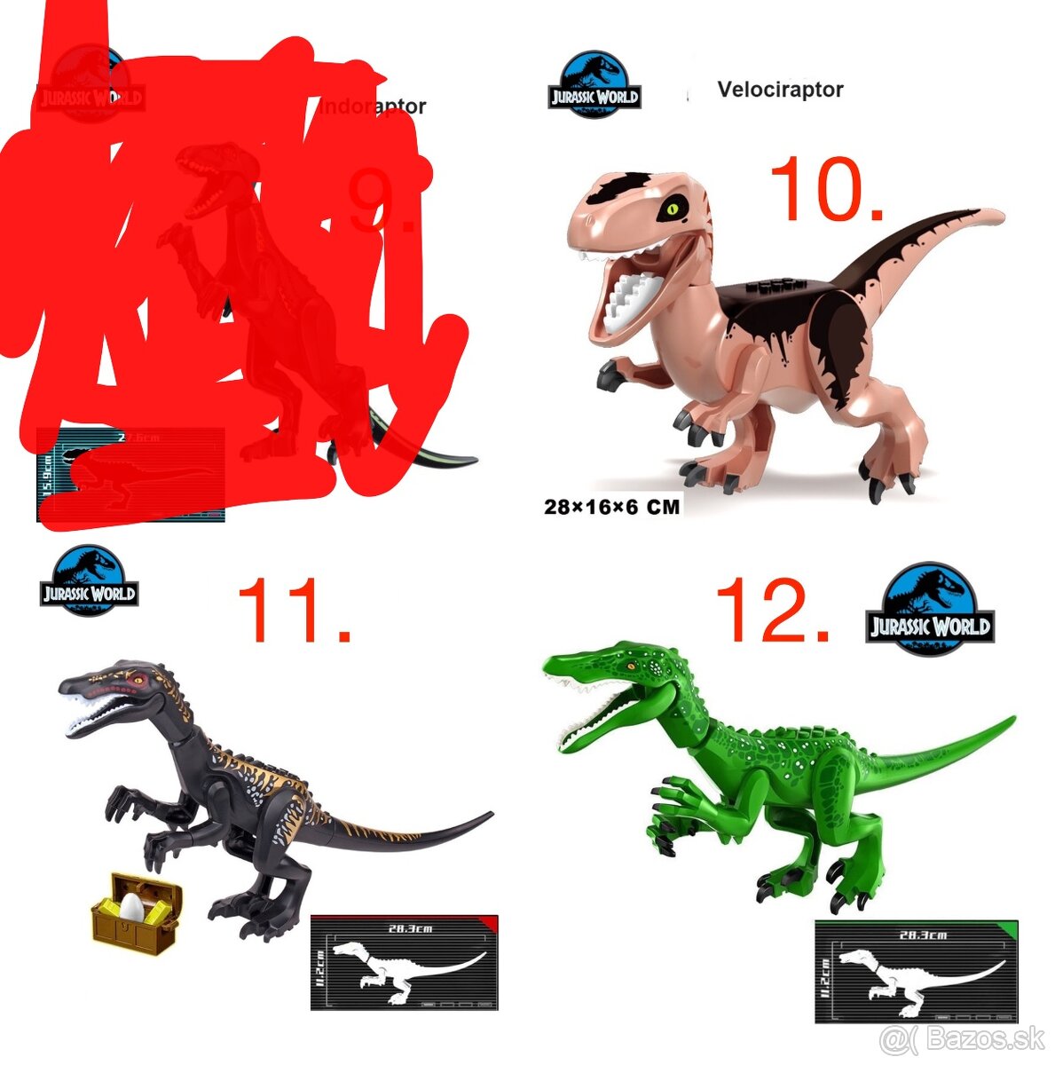 Rôzne dinosaury (8ks) typ lego - nové, nehrané - 9
