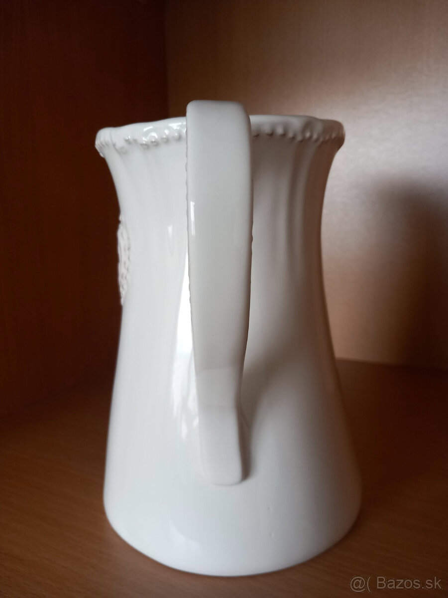 Starší keramický-kameninový džbán so srdiečkom 19x18,5 cm - 9