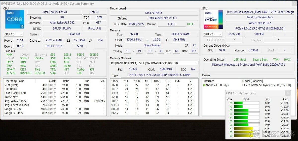 Dell Latitude 3430 i5 1245U/32GB/512GB NVMe - 9