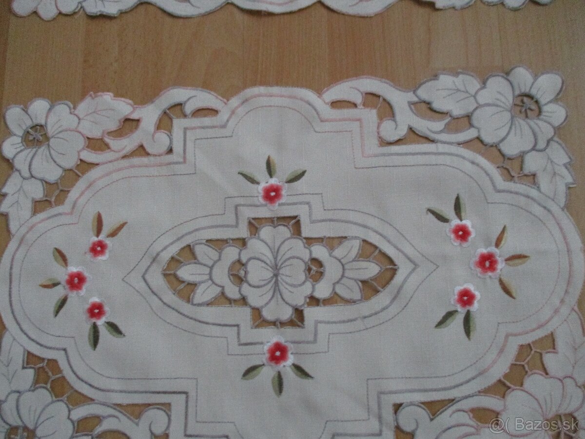 2 starožitné vyšívané dečky - obrusy / 43 / - 9