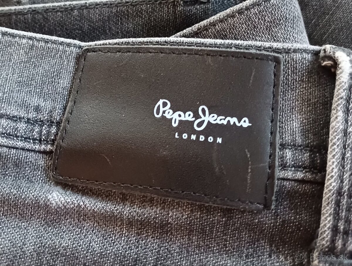 Pepe jeans šedé slim fit streč - 9
