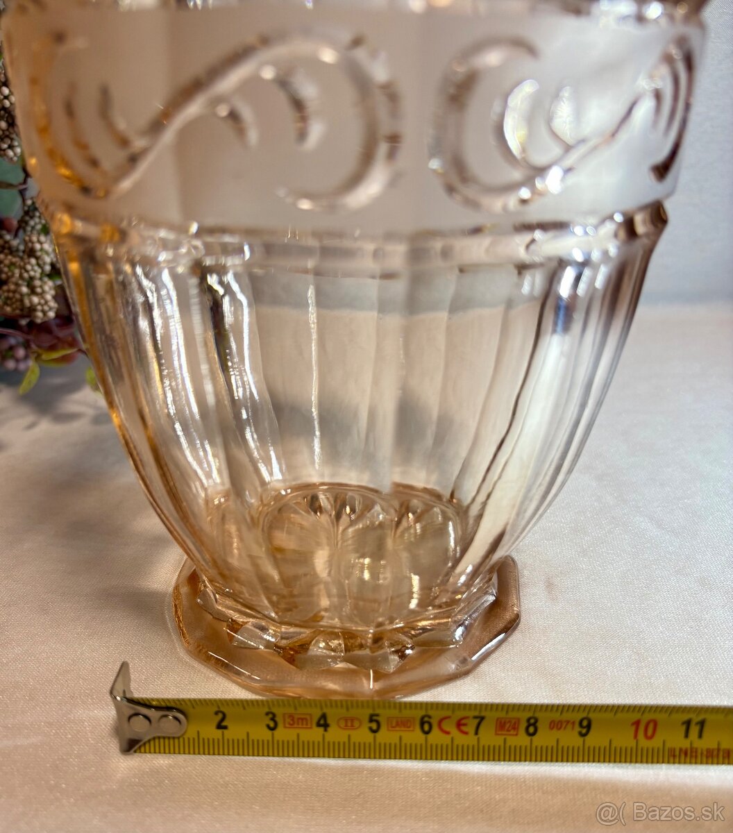 Vaza uranova rosalinove sklo - 9