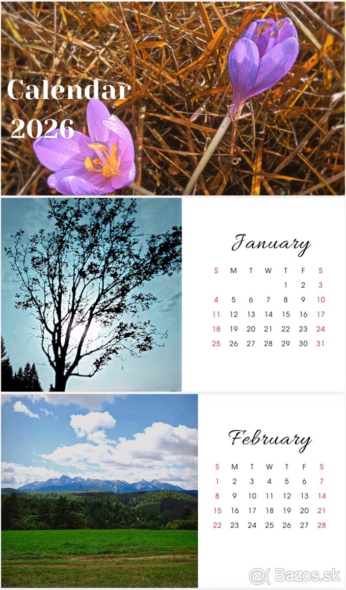 ✨ 4x Kalendár 2026 pre tvoj dokonalý rok Príroda & Akvarel. - 9